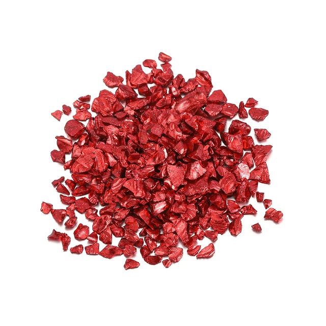 20/50g Glass Metal Crushed Stone Filler DIY Table Decoration Cake Fruit Coaster Filling Decorative Crystal For Epoxy Resin Mold Red