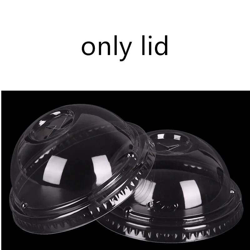 Lid4 50 шт. высококачественные креативные одноразовые пластиковые стаканчики для фруктового чая 500 мл 16 унций прозрачные пластиковые стаканчики для холодного горячего напитка с крышкой для любви - Цвет: Lid4