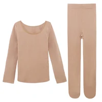 Girls Thermal Underwear Suits Nude Stretch Ballet Underwear Set Dance Tights Leotard for Winter - Image 5
