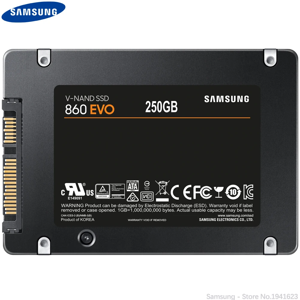 SAMSUNG SSD 860EVO 500 Гб 250 ГБ 120 Внутренний твердотельный диск HDD жесткий SATA3 2 5 дюймов