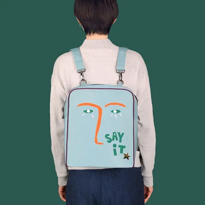 

YIZIstore original waterproof backpack dual use traveling bags in GRAFFITI series For Teenagers crossbody bag
