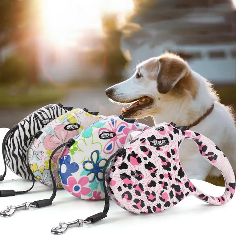 

5M Colorful Retractable Dog Leash Extending Puppy Walking Leads Pet Dog Running Leashes Hands Freely For Walking Dog