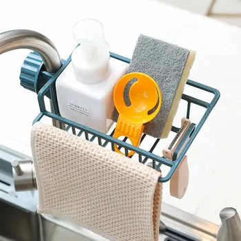 

Newest Kitchen Sink Faucet Sponge Soap Cloth Drain Rack Storage Organizer Holder-Shelf Sponge Holder Bathroom Holder-Shelf