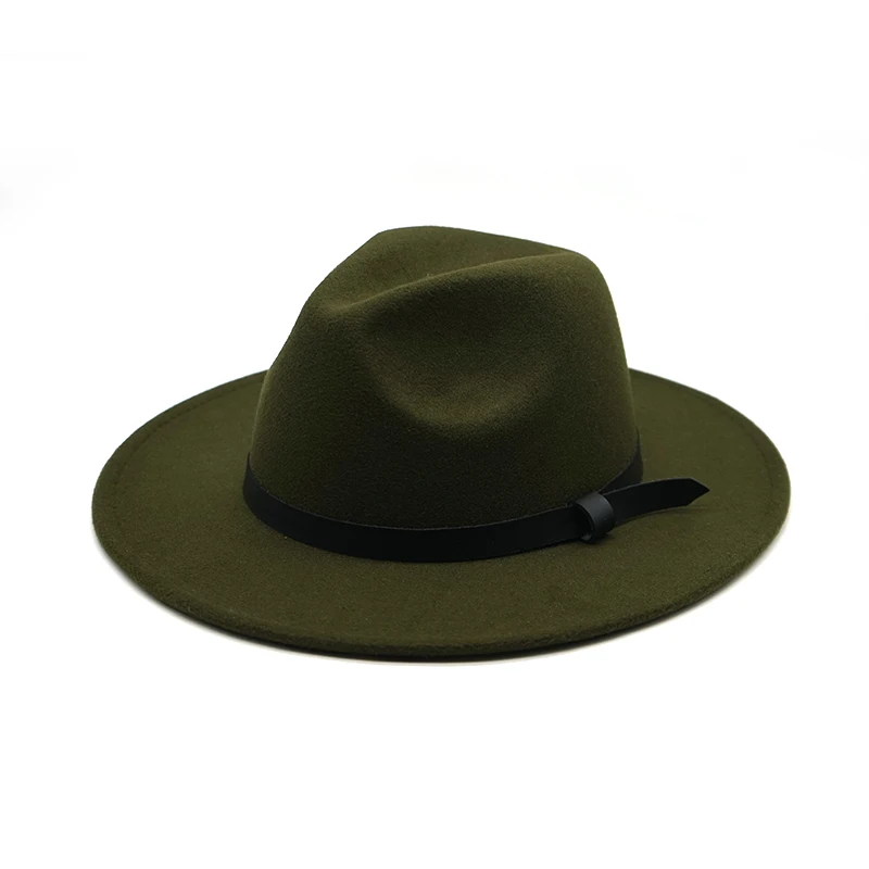 New Fedora Hat  Felt Cap Wide Brim Ladies Trilby Chapeu Feminino Hat Women Men Jazz Church Godfather Sombrero Caps 2