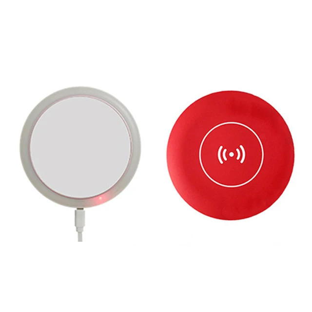 Led косметическое зеркало с подсветкой портативное компактное мини-зеркало Сенсорное зеркало освещение косметическое зеркало Беспроводная usb Зарядная база - Цвет: Red
