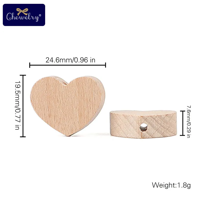 Baby Teething Toys 10pcs Beech Wooden Beads Baby Teether Rodent Mini Birds Hearts Beads DIY Necklace Pacifier Chain Crafts Jewelry Children Product