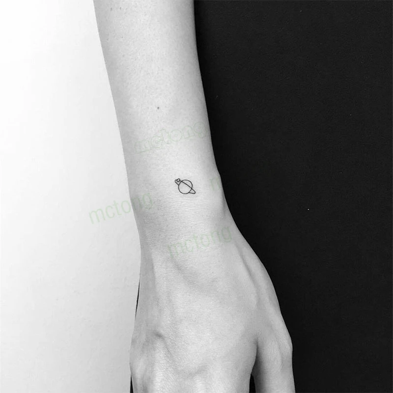 

Waterproof Temporary Tattoo Sticker Cute Planet Saturn Fake Tatto Flash Tatoo Tatouage Wrist Foot Hand Neck For Girl Women Men