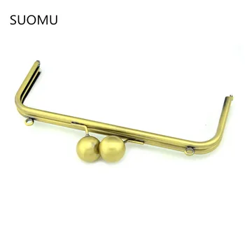 

Metal Purse Frame Women Handle Clutch Bag Accessories DIY HandBag bronze Frame Kiss Clasp Lock Hardware 25*9CM one piece