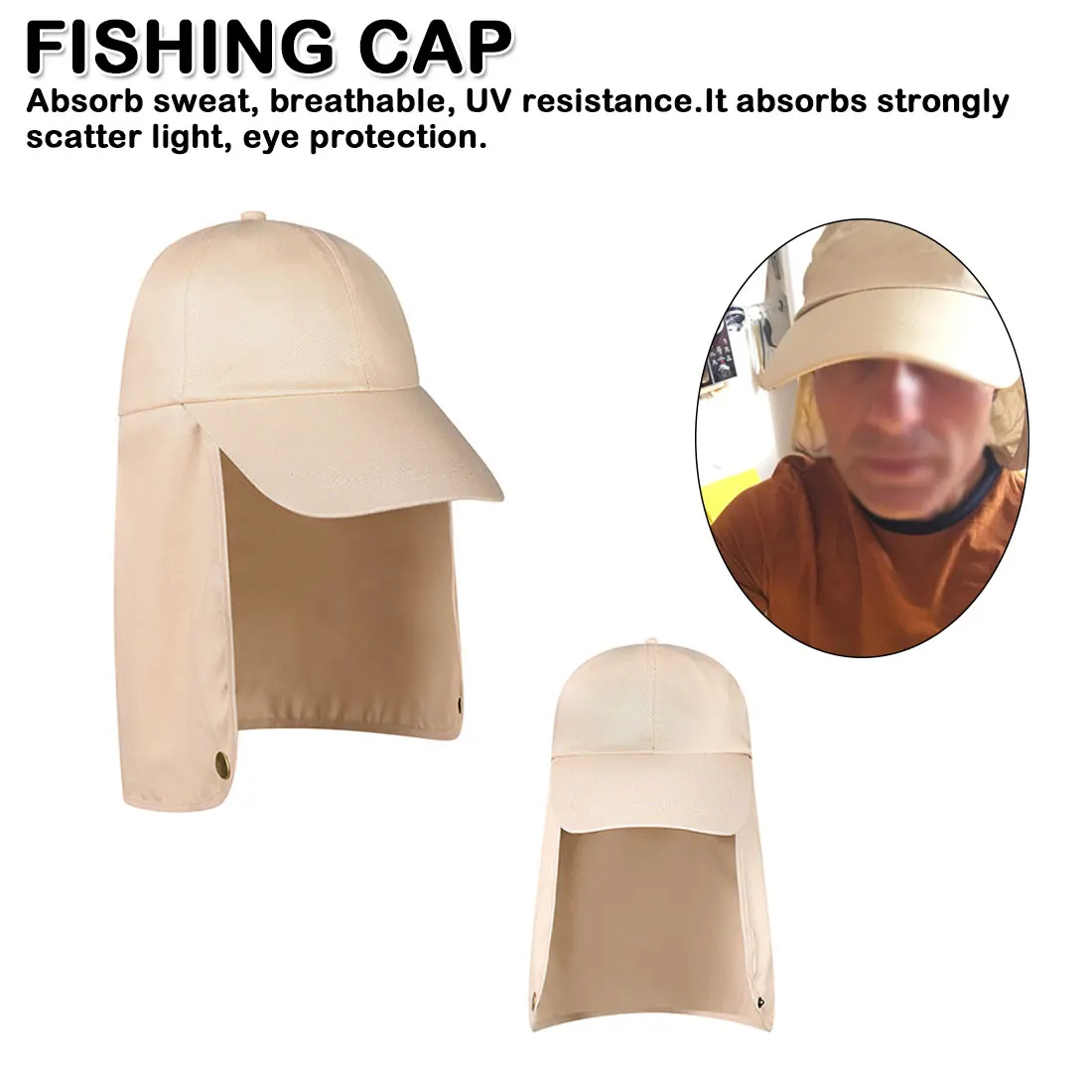 

Spring and summer Outdoor Fishing Hat fisherman hat Sun Visor Cap Hat UV Protection with Ear Neck Flap Cover for Hiking
