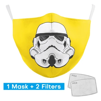 

Robot Print Adult Mask PM2.5 Outdoor Earloop Filter Face Mask Haze Protection Washable Fabric Mouth Muffle Respirator Dustproof