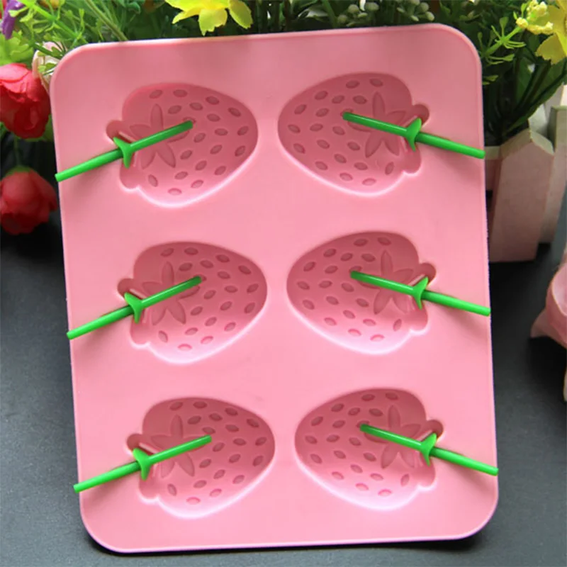Экологически чистые Diy силиконовые клубничное мороженое производитель формочки для льда в виде фруктового льда лоток ванны кухонные аксессуары