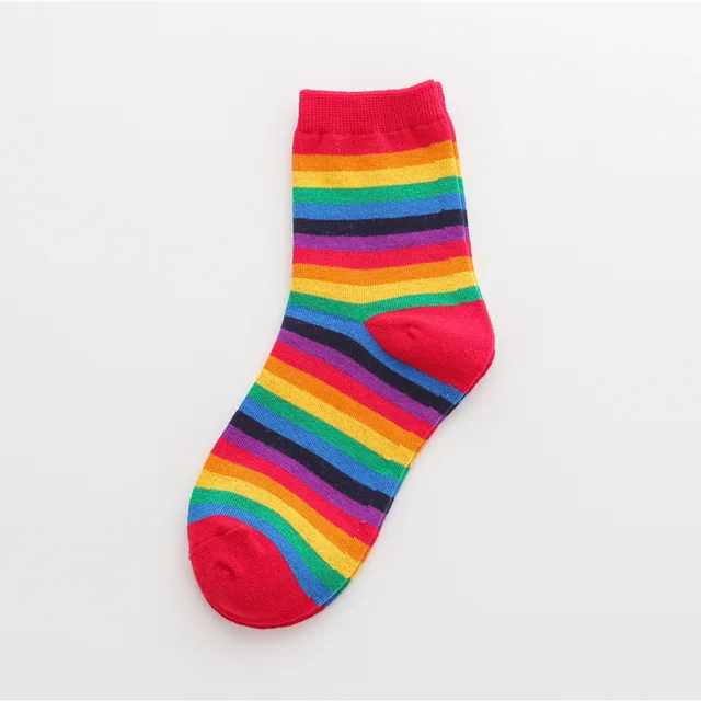 Ins Fashion Pinkycolor Women Socks Girls New Street Sports Warmer Thicken Spring Solid Colorful Middle Tube Soft free shipping Rainbow B