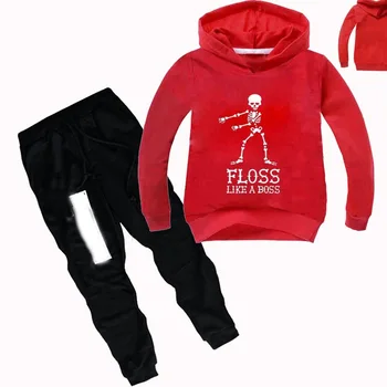 

DLF 2-16Y Floss Like A Boss Clothing Set Baby Girls Boutique Outfits Kids Hoodies Pants 2pcs Set Teenagers Boys Casual Tracksuit