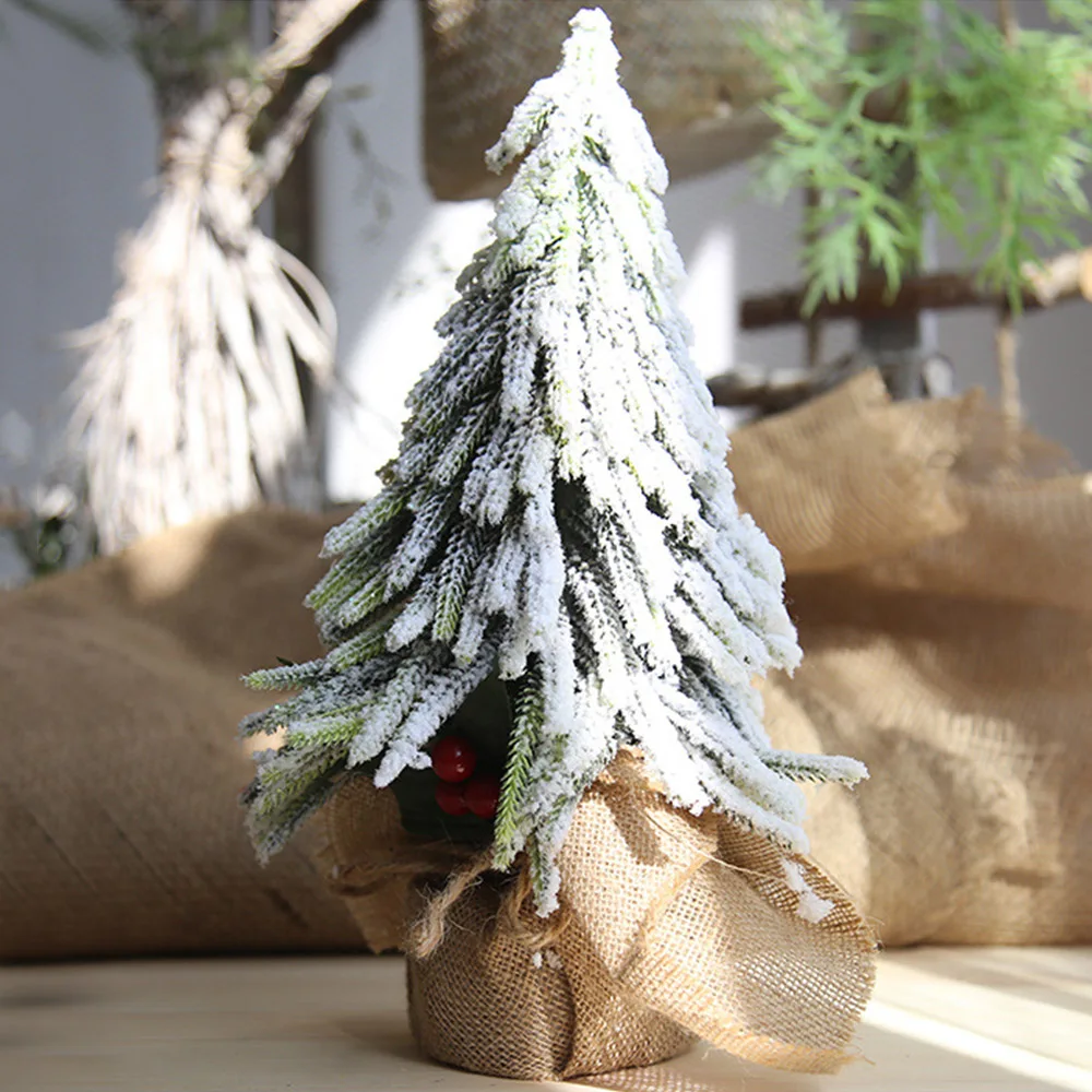 

2019 Merry Christmas Snow Flocking Christmas Trees Snowflakes Twigs Mulberry Tree Window Display Scene Decorations For Home