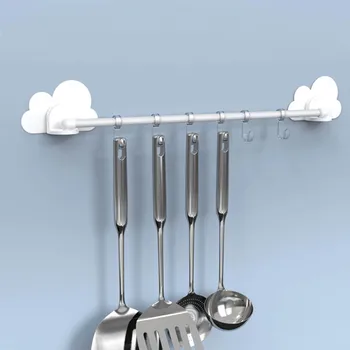 

Adjustable Hook Rack Double Suction Cup Towel Rack Hanging Shelves Hook Holder Lock Type Sucker Kitchen Bathroom Accessories