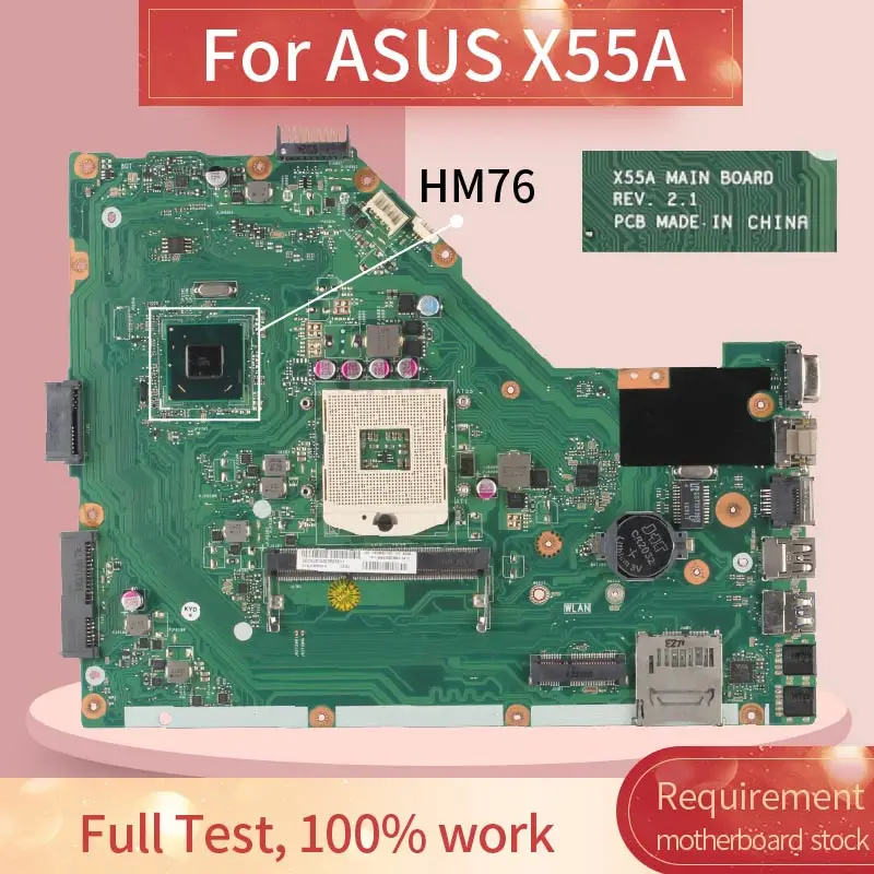 ASUS X55A PGA 989 SLJ8E 노트북 메인 보드 REV 2.1 HM76 DDR3 노트북 마더 보드노트불 머더보드