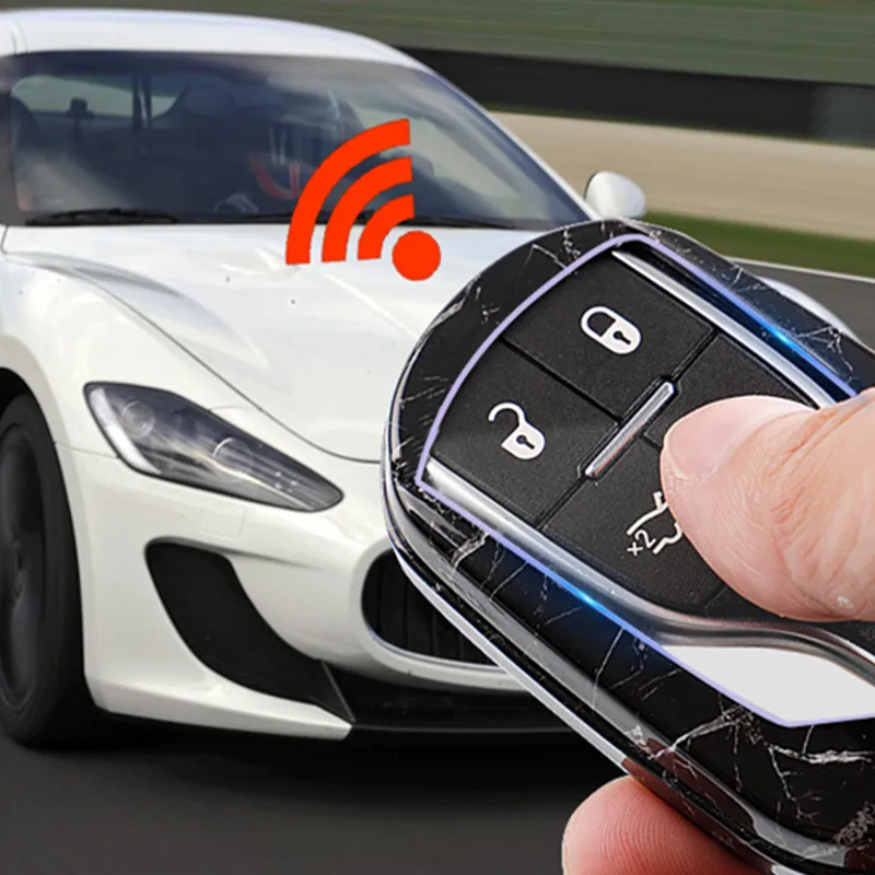 Карбоновый чехол для ключа автомобиля чехол для ключа чехол сумка держатель для Maserati аксессуары для интерьера