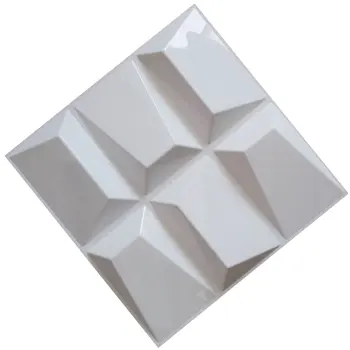 

3DARTWALL 19.7''X19.7'' Irregular Rectangle Design Decorative 3D Wall Panel White