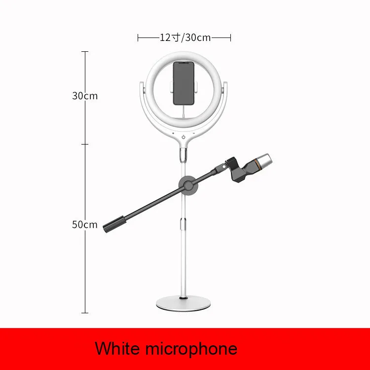 12inch Rotate 360 degrees Dimmable LED Selfie Ring Light ringlight Lamp Video Camera Phone Live Fill Light microphone stand