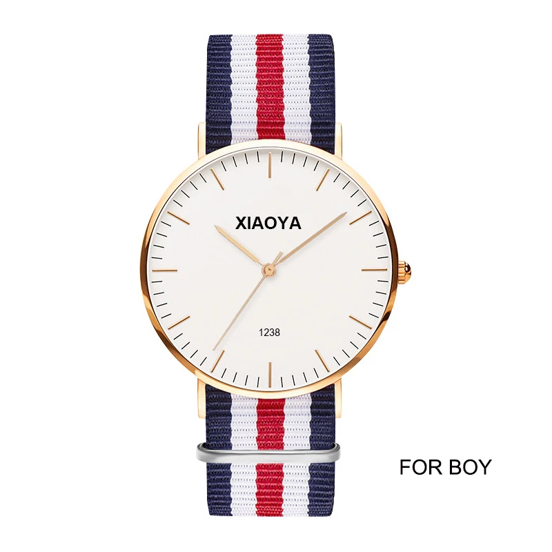 XIAOYA luxury brand COUPLE quartz watch fashion rose gold silver man dw watch style men dress watch 41mm/34mm relogio feminino - Цвет: boy