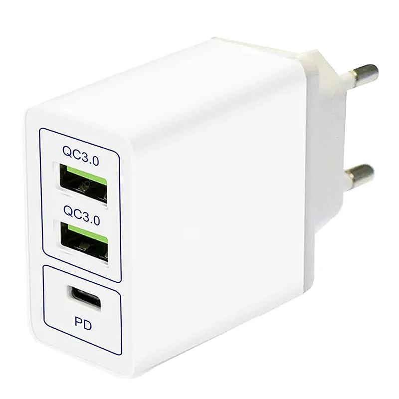Зарядное устройство Usb type-C Pd Qc3.0 2Usb + type-C 6A быстрое зарядное устройство для телефона X, S8/S8 Plus включая кабель C-C (штепсельная вилка ЕС)
