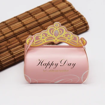 

10pcs/set European Style Creative Crown Favors Pink Gift Box Candy Boxes Baby Shower Wedding Party Supplies