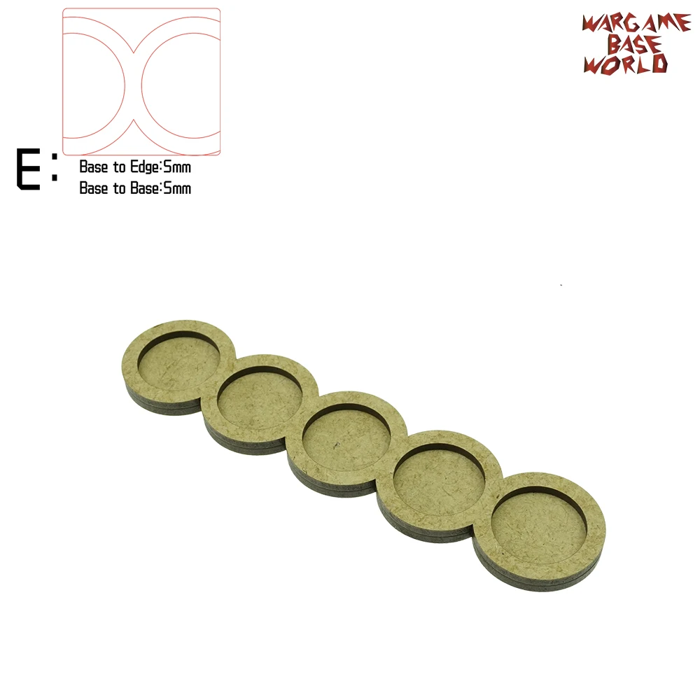 Wargame Base World- Movement Tray- 5 round 25mm- Line Shape MDF - Цвет: edge5basetobase5