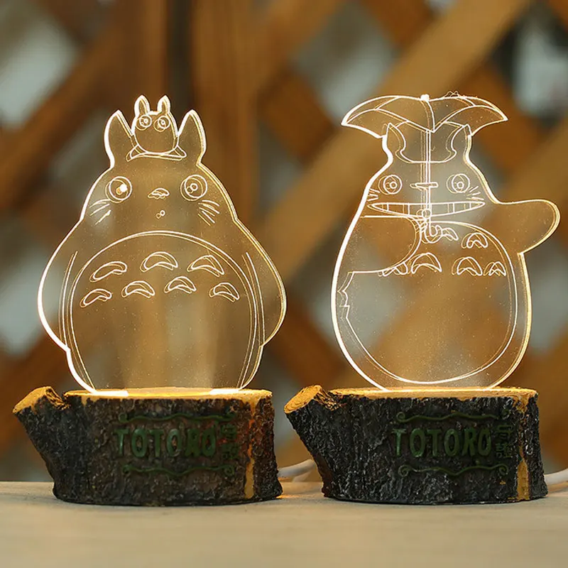 Милый Totoro USB Ночной светильник микроландшафтное украшение леса прозрачная