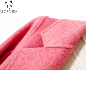 

Fashion Spring 2020 Double Faced Cashmere Coat Female Autumn Casual Slim Thicken Warm Wool Jacket 100% Pure Woolen Coats Women