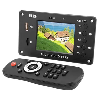 

Multifunctional Clock Video Timing 3inch LCD MP4 MP5 Decode Board Wireless Remote Control USB Port Bluetooth 5.0 7V To 24V Audio