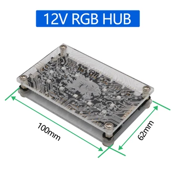 

Newest Version 12V RGB Hub with Acrylic Case and Magnetic Standoff for ASUS/MSI 12V 4Pin LED Controller