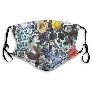 

Red And Yellow Flower Print Mouth Masks With Filter Washable And Reusable Anti Dust Breathable Mask With Adjustable Ear Loops