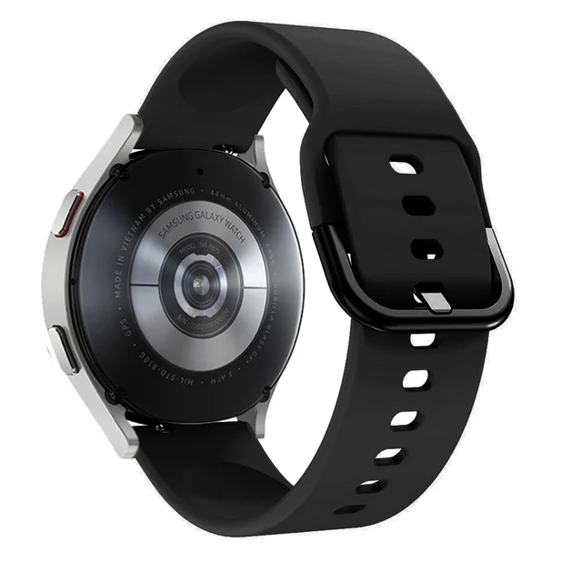 20mm/22mm strap For Samsung Gear S3 frontier Huawei GT 2/pro Silicone bracelet Galaxy watch 3/46mm/42mm/Active 2/4/Classic band Black