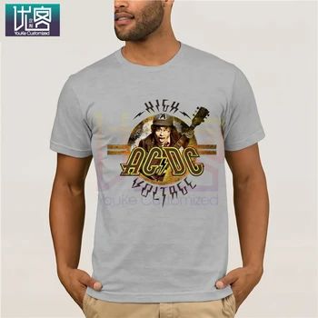 

AC & DC High Voltage men's Regular Fit t-shirt Humor Tee Shirt 100% Cotton Tops Graphic Casual Tees 100% Cotton Clothes T Shirt