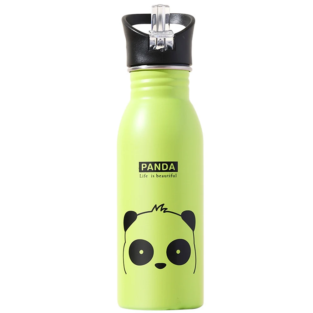 

500ml Leak Proof Outdoor Sports With Buckle Animal Pattern Water Bottle Camping Mountaineering Cute Cartoon Kids Stainless Steel