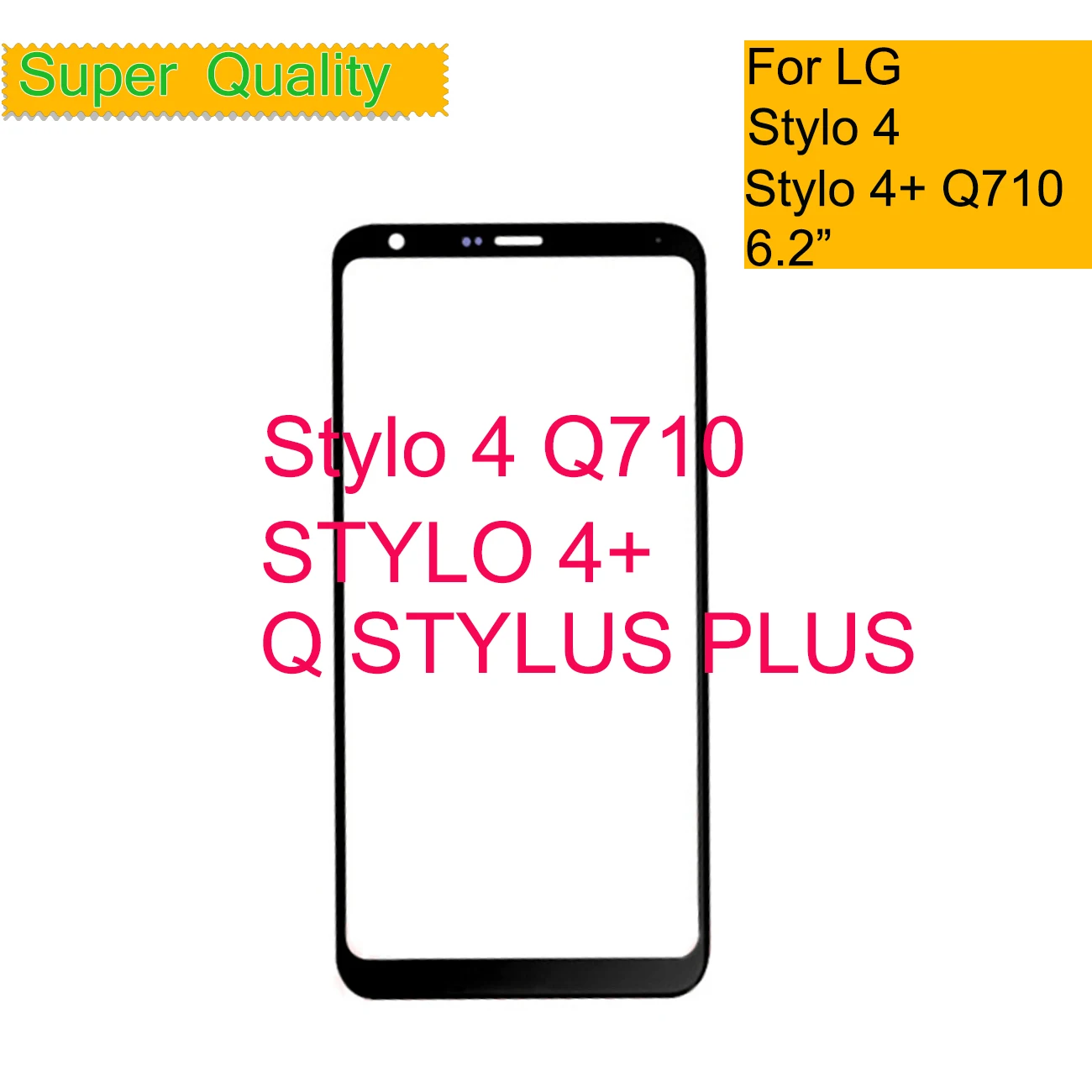 10 шт./лот для LG Stylo 4 Q710 сенсорный экран передняя стеклянная панель внешняя линза Q