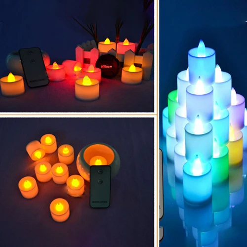

LED simulation candle light battery powered light simulation color flame flashing family wedding birthday party decorative candl