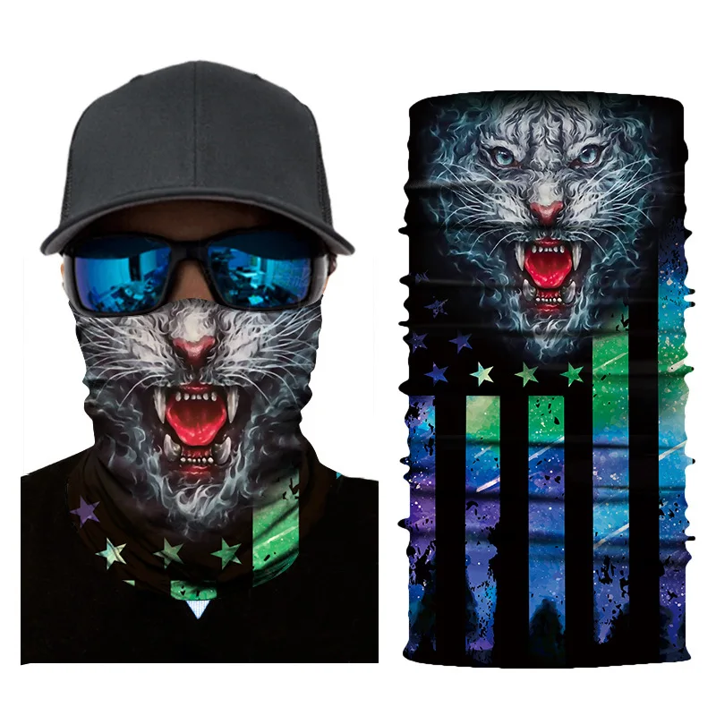 black scarf mens Women and Men Seamless flag variations of digital magic  henadband animal lion tiger outdoor fishing riding bandana scarf mens dress scarf