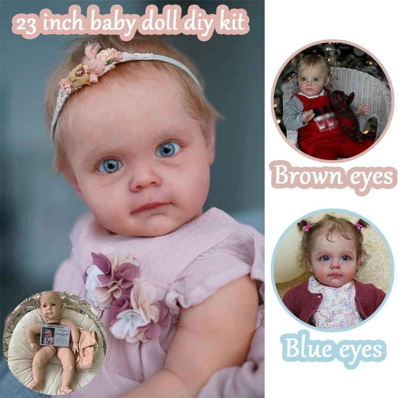 23inch Maggi Vinyl Head Soft Touch Toy Gift Arms With Eyes DIY Reborn Doll Kit 
