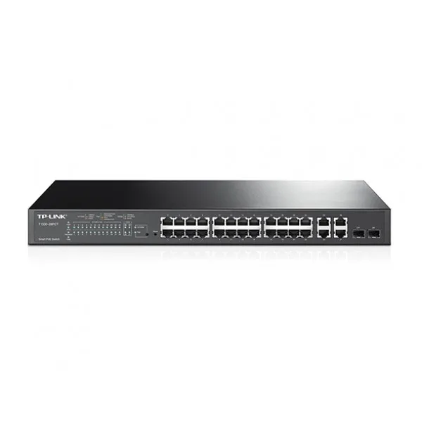 Коммутатор tp-link t1500-28pct 24x100mb 4g 2sfp 24poe+ 192w управляемый | Компьютеры и офис