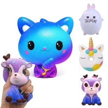 Jumbo blando Kawaii para niños, unicornio, caballo, pastel, ciervo, Panda, juguetes para apretar y aliviar el estrés de elevación lenta