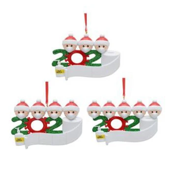 

Family Ornament Xmas Tree Ornaments Quarantined At Home Family of Personalized Tree Christmas Ornament(Family of 3,4,5)