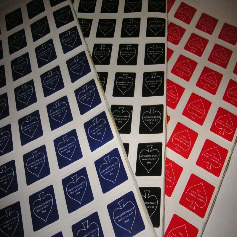 

3 Sheets Bycicle Playing Card Case Box Deck Seal Sticker Magic Trick 24 On 1 Sheet 3 colors for choice Accessories Magia Toys