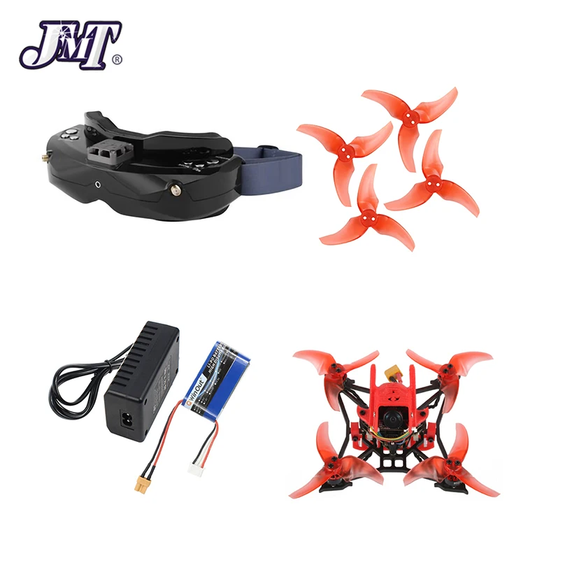 JMT T100 100 мм Колесная база 2 s-4 s DIY Крытый FPV гоночный Дрон с Skyzone 02X FPV очки EX1103 2-4S 7000kv двигатели Frsky приемник