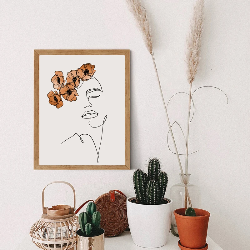 Boho-Beach-Gallery-Wall-Art-Pictures-Sexy-Woman-Line-Abstract-Art-Prints-Rainbow-Sun-Poster-Canvas