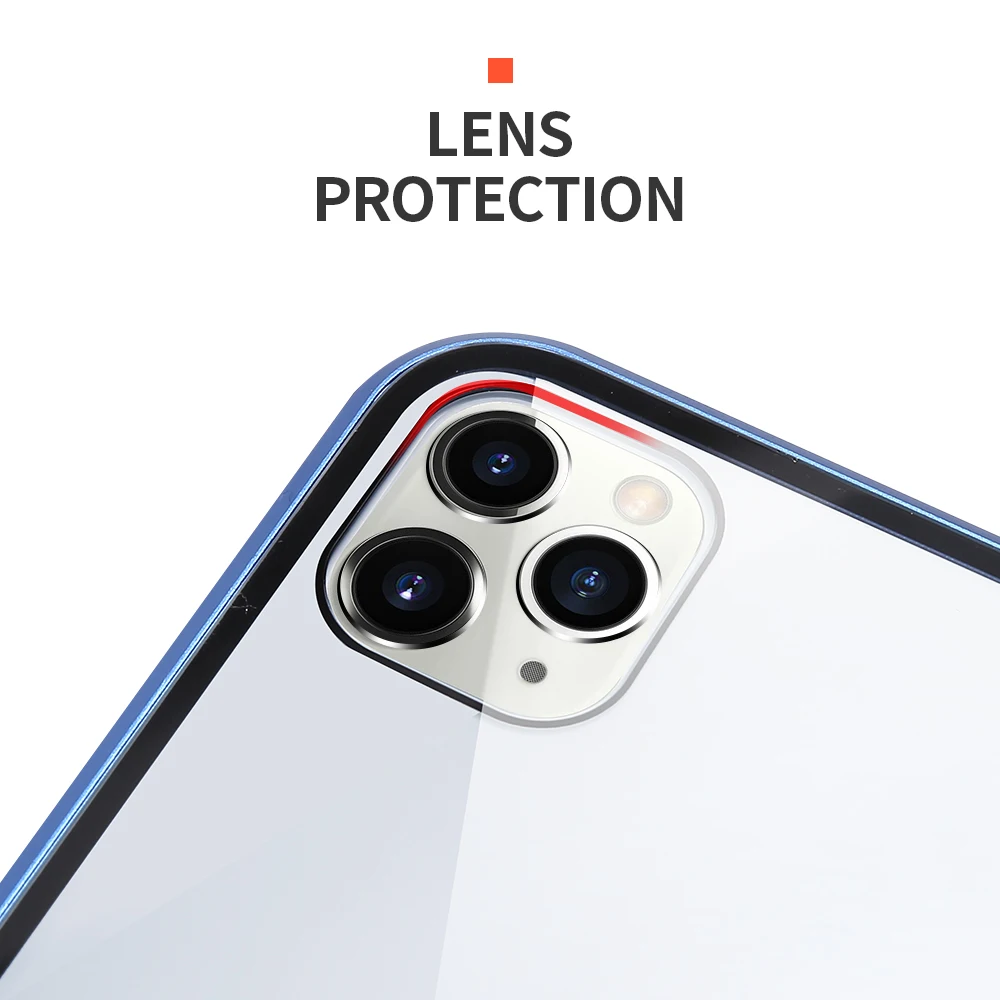 Магнитный чехол FLOVEME для телефона iPhone 11 Pro Max полностью прочное закаленное стекло