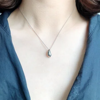 

YIHUGMBO Ins Trendy 925 Sterling Silver Statement Necklace for Women Gold Silver Fine Jewelry Korean Necklace New Simple Design