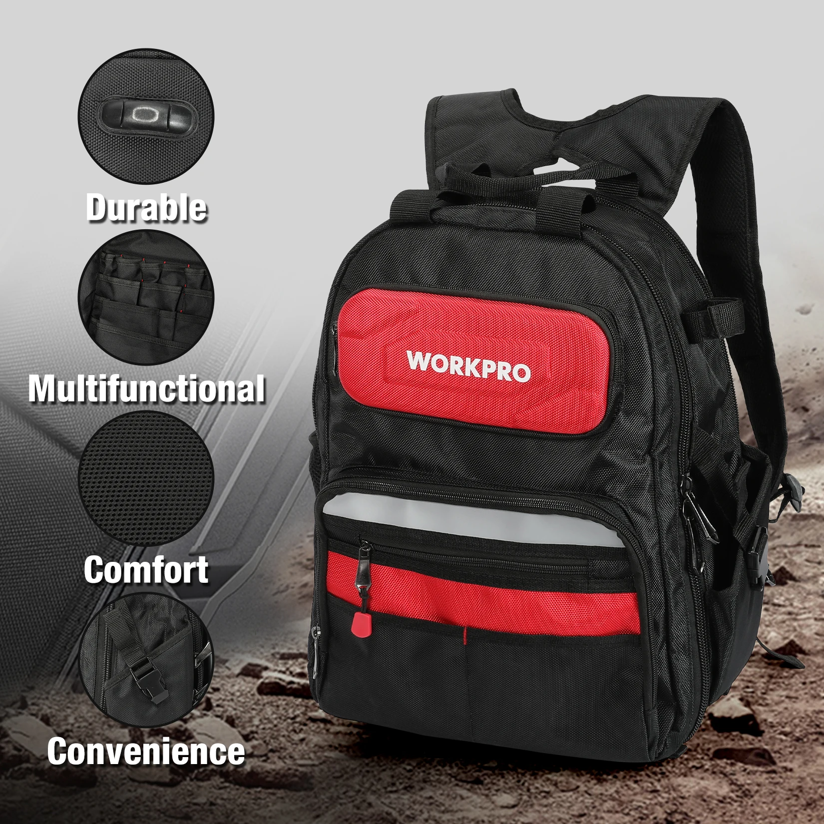 WORKPRO 2021 новая сумка для инструмента 17 ''рюкзак Водонепроницаемый организатор
