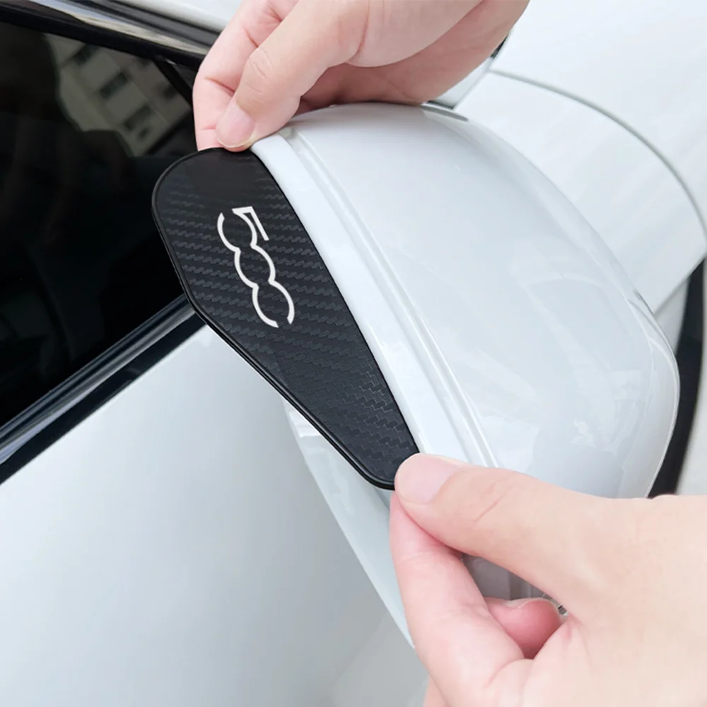 Car Rain Eyebrow Cover For Fiat 500 Punto Panda Bravo Freemont Seicento Argo Linea Idea Siena Tipo Abarth Auto Accessories Decor rearview mirror rain eyebrow rearview mirror rain guard