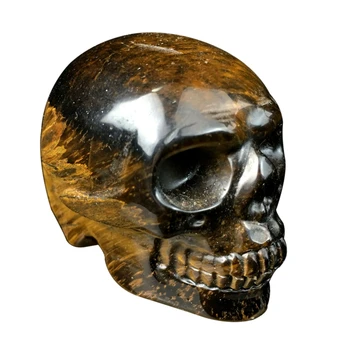 

2 Inch Natural Tiger Eye Jasper Quartz Crystal Skull Carved Skull Reiki Healing